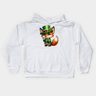 St Patricks Fox Kids Hoodie